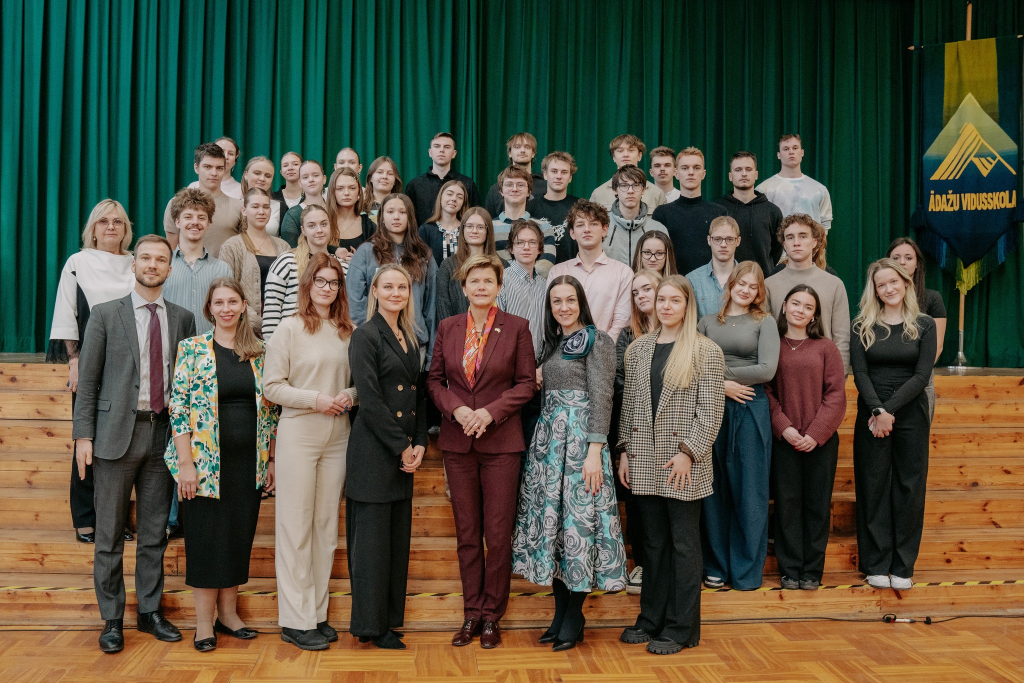 Ārlietu ministres Baibas Bražes vizīte Ādažu vidusskolā